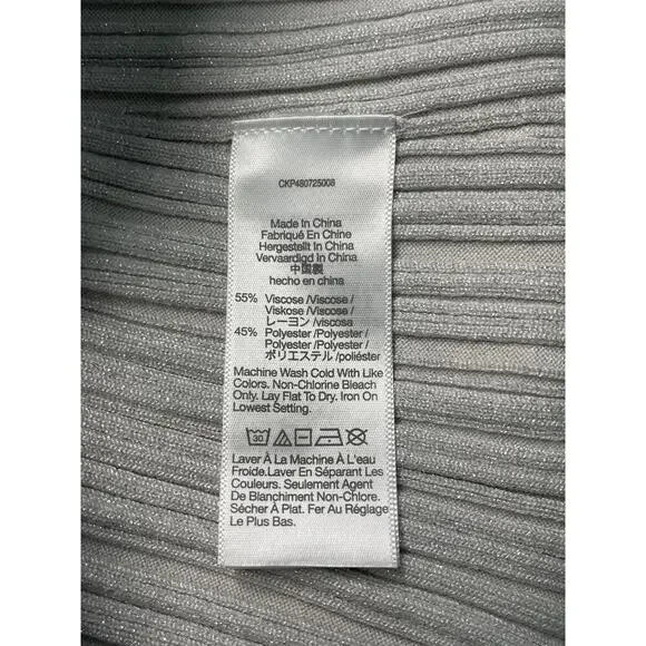 Madewell Silver Ribbed Racerback Tank Top Size S​ - Picture 6 of 6